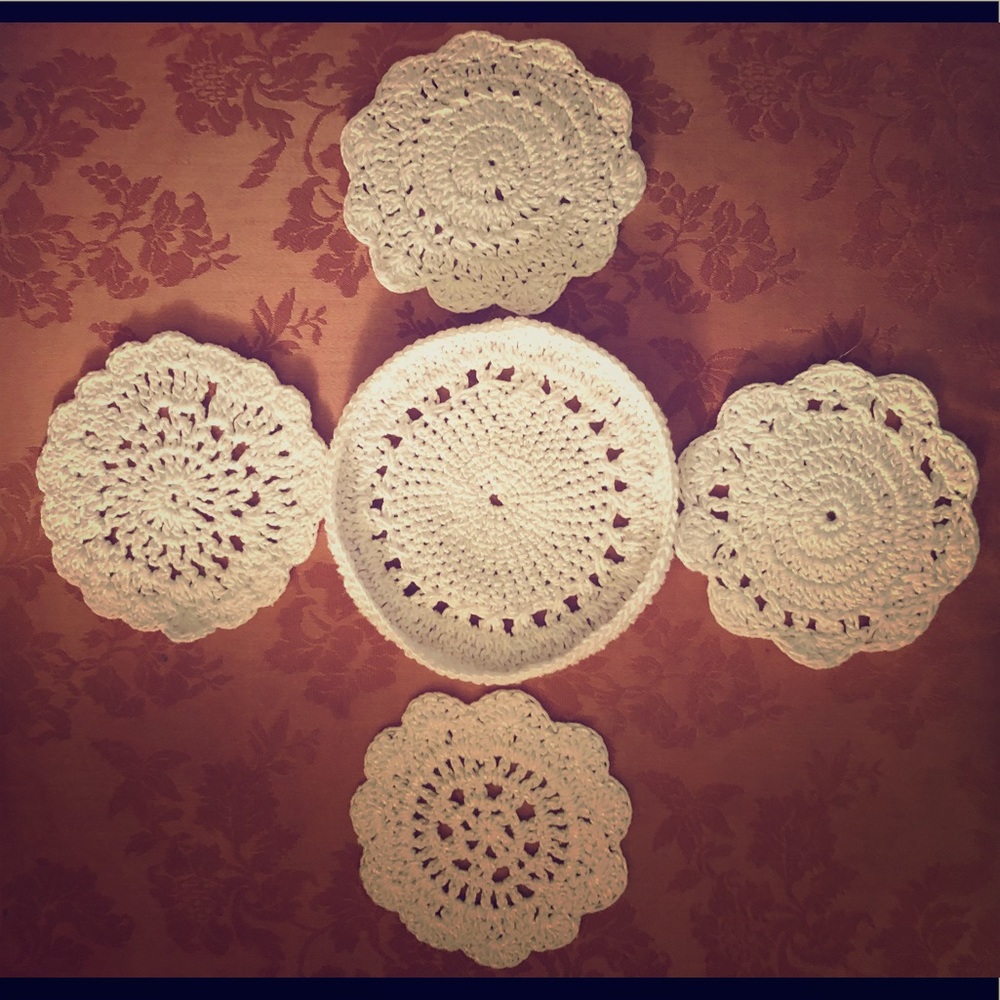 Set of 4 Coasters w/Holder